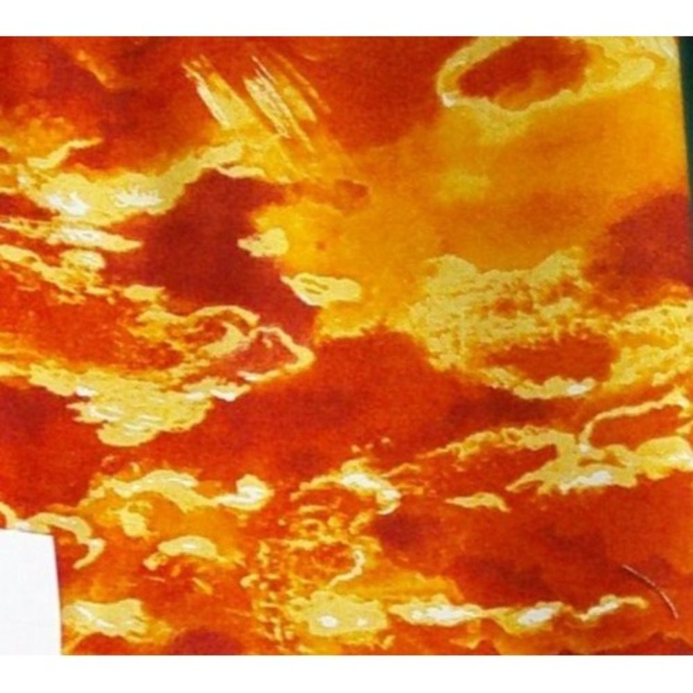 Fabric *2 Pieces Red/Orange/Yellow * Sewing * Quilting * Blankets * F210 at